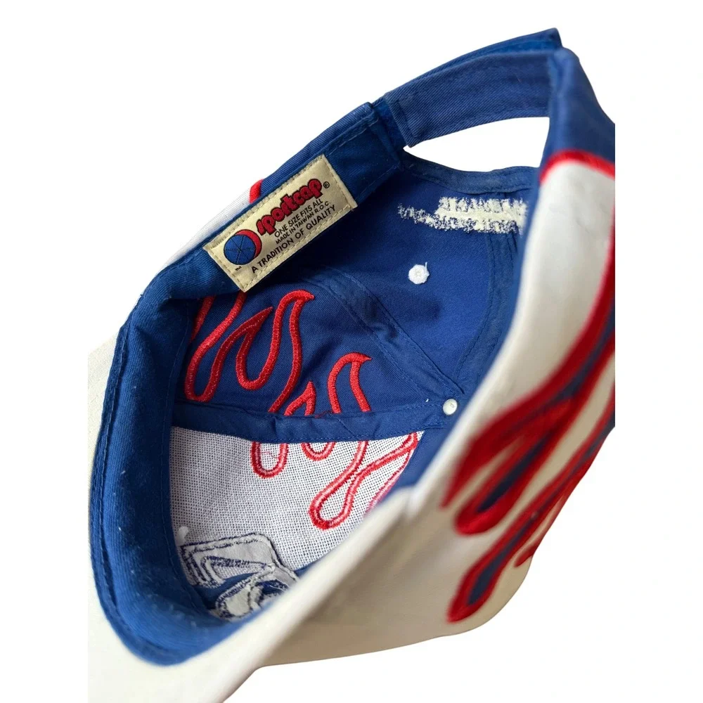 Road America‎ Flames Logo Baseball Cap Hat Men Blue White Red Racing Wisconsin